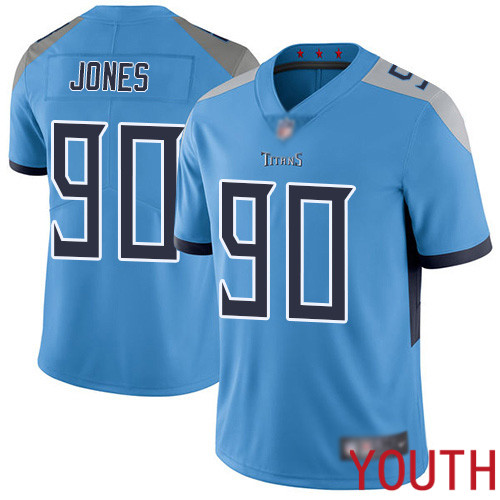 Tennessee Titans Limited Light Blue Youth DaQuan Jones Alternate Jersey NFL Football #90 Vapor Untouchable->youth nfl jersey->Youth Jersey